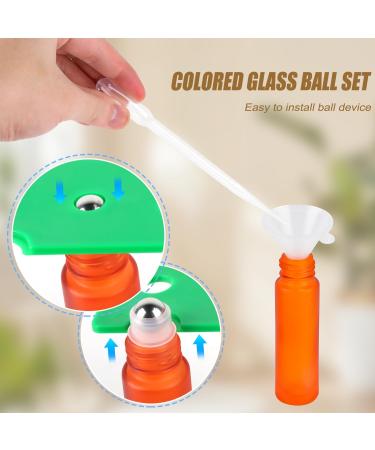 Tyfyh 16-Pack 10ml Multicolor Glass Roller Bottles | Refillable Essential Oil Containers with Stainless Steel Balls - Buy Online on GoSupps.com