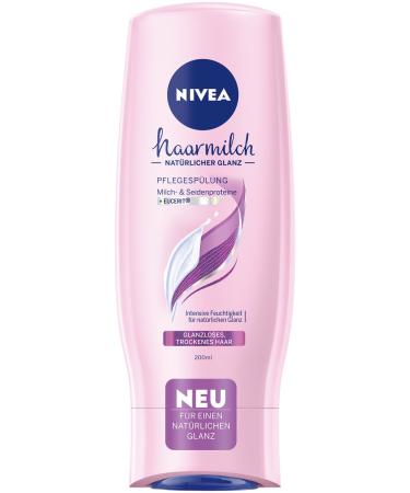 Nivea care flushing Hair milk natural shine conditioner for natural shine through healthy hair rinsing nourishes from the inside and outside with valuable ingredients (6 x 200 ml)
