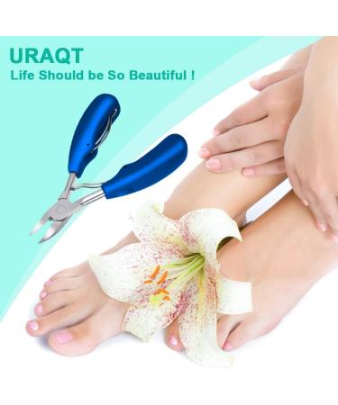 URAQT Toenail Clippers - Precision Nail Cutter for Thick Nails - Stainless Steel Heavy Duty Clippers for Ingrown Thick Toenails - Blue - Buy Online on GoSupps.com