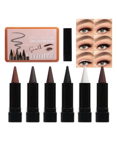 Eyeliner Pencil for Mature Women - Waterproof Eyeliner in 6 Colors | Natural Eyeliner Pencils | For Women Young Men Halloween Dating Stage Performances Parties
