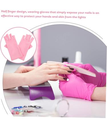 SOESFOUFU 1 Pair Nail Gloves Led Gloves Anti-uv Protective Gloves Anti-uv Gloves for Gel Nail Lamp Gloves for Sun Protection for Women Nail Art Supplies Moisturizing Accessories Pink Spandex - Buy Online on GoSupps.com