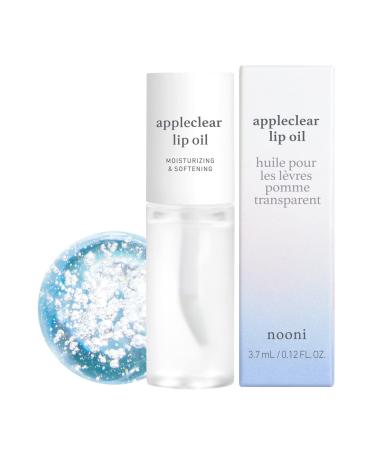 NOONI Korean Lip Oil - Appleclear | with Apple Seed Oil  Jojoba Seed Oil  Lip Stain  Moisturizing  Hydrating  and Softening Dry Lips  0.12 Fl Oz (Crystal Clear) 09 Appleclear