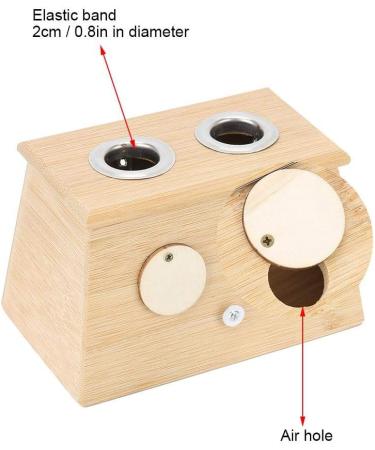 Bamboo Moxibustion Box | 2 Holes Moxa Box & Roller Stick Holder | Moxibustion Therapy Tool for Wellness - Buy Online on GoSupps.com