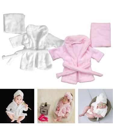 Buy Apofly Baby Bathrobe & Toddler Towel | Newborn Photography Props | White Costume Set (0-3m) - Buy Online on GoSupps.com