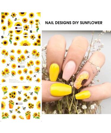 DIY Manicure Water Transfer Decals Floral Bee Spring Sumer Simple Flowers Nail Stickers Sunflowers - Buy Online on GoSupps.com