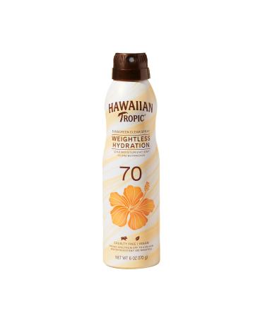 Hawaiian Tropic Weightless Hydration Sunscreen Spray SPF 70 6oz | High SPF Sunblock Oxybenzone Free Hawaiian Tropic Spray Sunscreen 6oz SPF 70 6 Ounce (Pack of 1)
