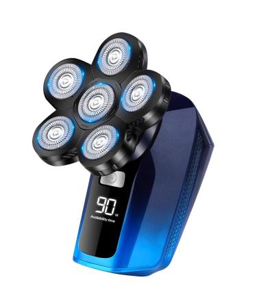 Head Shaver for Bald Men 6 in 1 Bald Head Shavers for Men Cordless Waterproof Wet Dry Mens Electric Shavers for Head Face Hair Shaving Rechargeable Electric Razor for Men USB Mans Razor Grooming Kit
