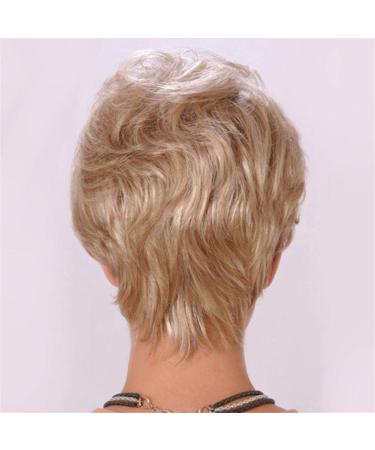 Short Blonde Curly Wig - Natural Wavy Fluffy Synthetic Hair for Women & Grandmas | Perfect for Middle Age Styles - Buy Online on GoSupps.com