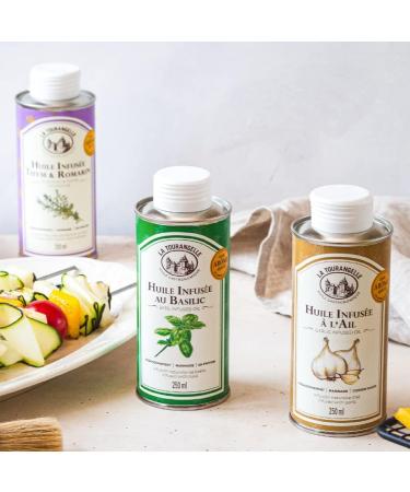 La Tourangelle - Set of 3 Basil Garlic & Thyme & Rosemary Infused Oils Intense Tasty Flavor for Gourmands Lovers of Cooking - Buy Online on GoSupps.com