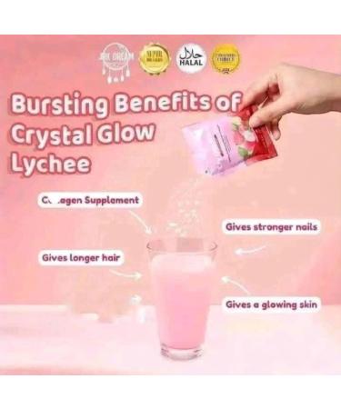 Crystal Glow Hydrolyzed Marine Collagen Mix with Glutathione & Lychee Extract 10 Sachets 10 Count (Pack of 1) - Buy Online on GoSupps.com