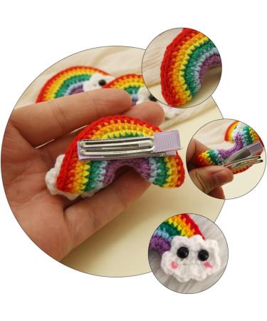 FRCOLOR 2 Pairs Rainbow Barrettes Cotton Rainbow Pendant Cartoon Hair Clips Hair Bows Clips Hair Accessory Bowknot Hairpin Candy Color Hair Clip Kids Barretes Applique Girl Alloy Princess - Buy Online on GoSupps.com