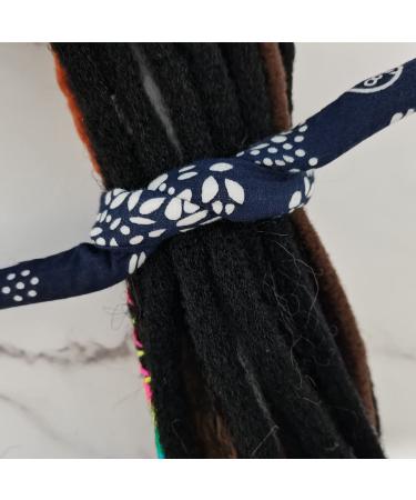 Dreadlocks Hair Ties Set - 2PCS Bendable Iron Wire Ponytail Holders for Dreads, Locs, Braids, Twists - 25inch Black & Bohemian Blue - For Men and Women - Buy Online on GoSupps.com