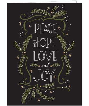 Christmas Pines Typography Holiday Card Assortment Pack - Set of 24 Cards, 3 Designs - 5'' x 7'' Folded - Made in USA - Blank Envelopes - Buy Online on GoSupps.com