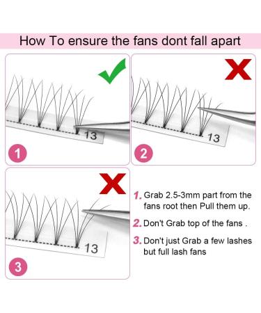 4D-D-0.10 Short Stem Pre Made Fan Eyelash Extensions 9-15mm - Russian Volume Lashes 0.07/0.10 - Buy Online on GoSupps.com