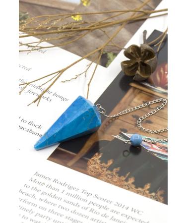 Seven Chakra Beads & Pendulum - Natural Blue Turquoise Gemstones for Meditation Yoga & Divination | International Shipping - Buy Online on GoSupps.com