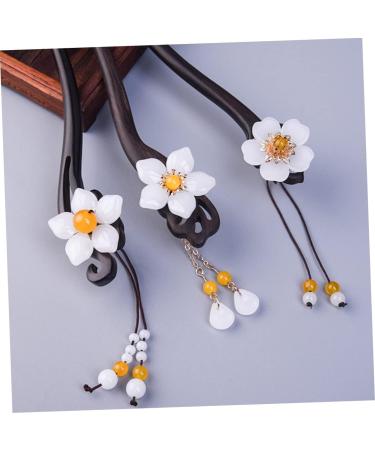LALAFINA Antique Flower Hairpin Hair Clip Hair Barrettes Hairpin for Women Hair Stick Hair Bun Pin Chinese Hair Fork Hair Decorations Hair Bun Sticks Wooden Girl Accessories Women's - Buy Online on GoSupps.com