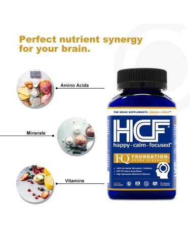 HCF Happy Calm & Focused - Brain Focus Attention Concentration & Mood Supplement - FQ Foundation Amino Acids Vitamins & Minerals. (3-Pack) - Buy Online on GoSupps.com