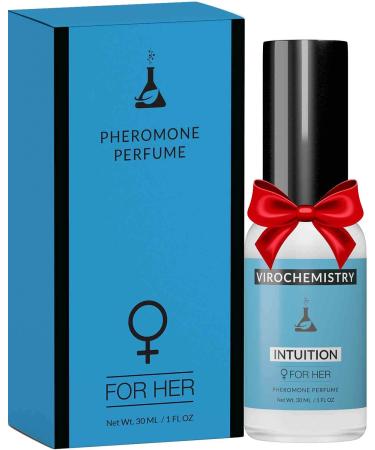 Pheromones to Attract Men for Women (Intuition) - Elegant Ultra Strength Organic Fragrance Body Perfume (1 Fl. Oz)(Human Grade Pheromones to Attract Men) Peach Water Lily Musk Cedar Vanilla Sandalwood 1 Fl Oz (Pack of 1)