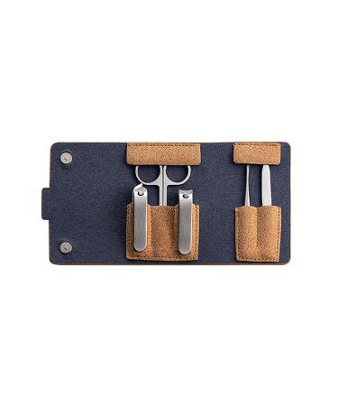 Nail Clippers Set Portable Nail Clippers Personal Care Home Use Built in Nail File 5 Piece Set Gray Blue (Color : Blue)