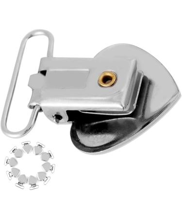 10pcs Silver Metal Peach Heart Suspender Braces Clips Holder with Plastic Teeth - Adjustable & Durable Accessories for Fashion Styling - Buy Online on GoSupps.com