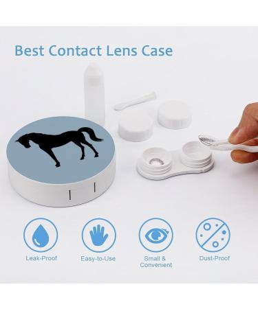 Silhouette Horse Contact Lens Travel Kit | Portable Cute Contact Box with Mirror for Outdoor Use - Buy Online on GoSupps.com