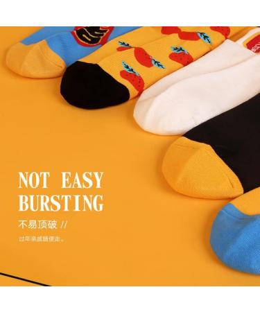 Chinese New Year Men's Red Cotton Sports Socks - 5 Pairs (Size 39-44) for Spring Festival Good Luck - Buy Online on GoSupps.com