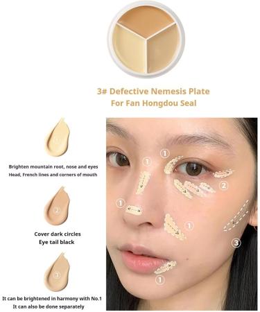Concealer 3-Color Concealer Make Up Waterproof Leg Foundation Full Cover Concealer Palette Corrects Dark Circles Red Marks Scars (3# Blemish Eliminator 4.5g) - Buy Online on GoSupps.com