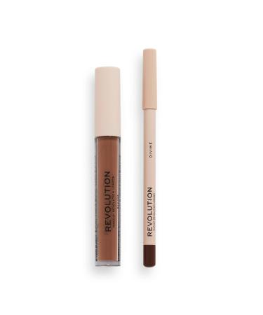 Makeup Revolution London  Lip Contour Kit  Divine  Lip Gloss & Lip Liner Duo  1x1ml  1x1g