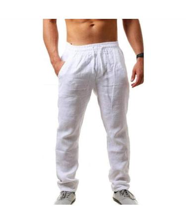 Haiorziyou sports pants men casual loose jogging pants single -color leisure pants pocket pants large size outdoor pants fitness sports stretch trousers baggy baggy breathable lederhosen for hiking camping xxl white