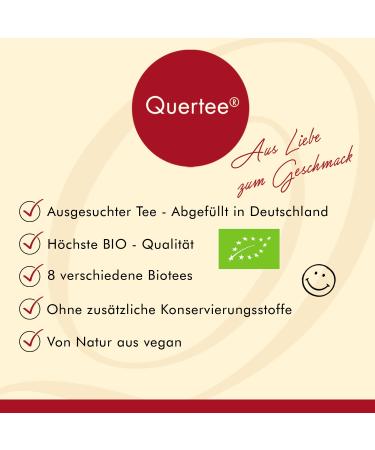 Quertee No. 1 Organic Tea Gift Set | 8 x 25g Premium Herbal Samples | Perfect Gift Idea | 200g of Wellness - Buy Online on GoSupps.com