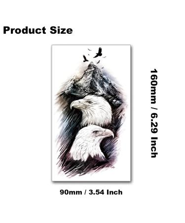 Ooopsiun 12 Large Sheets Eagle Temporary Tattoos | Waterproof Body Sticker for Men & Kids | 3D Eagle Arm Tattoos - Buy Online on GoSupps.com