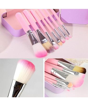 ZHIYE Children Makeup Brushes 7Pcs Makeup Brush Set Foundation Eyebrow Eyeliner Brush Cosmetic Concealer Brushes for Kids Girls Women trave - Pink with case - Buy Online on GoSupps.com