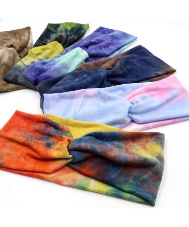 NODG 6 Piece Tie Dye Headbands - Fashionable Boho Knot Turban Headbands for Women - Buy Online on GoSupps.com