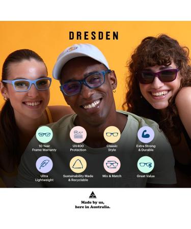 DresdenGO Blue Light Blocking Glasses with UV Protection Ultra Lightweight for Men & Women Large Midnight Blue - Buy Online on GoSupps.com