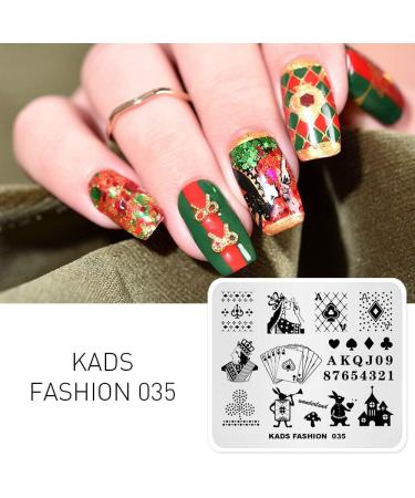 KADS Nail Stamping Plate - Fashion Poker Nail Art Template for DIY Manicure | Stencil Tools (FA035) - Buy Online on GoSupps.com