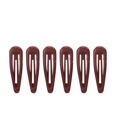 HD Novelty Hair Accessories Snap Hair Clips Bendies Sleepies 6Pcs 5CM Snap Hair Clips School Colours Hairclips Hair Accessories for Girls & Women (Burgundy)