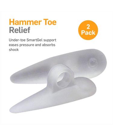 NatraCure Gel Hammer Toe Crest Pads - 1 Pair (Left/Right) - Toe Straightening Cushion for Mallet Toes and Overlapping Toes - Buy Online on GoSupps.com
