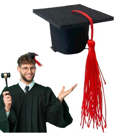 Fukamou Graduation Hat Hair Clip Doctoral Hat Headband - 3D Graduation Hat Hairpins Dress up Photo Decoration Supplies for Graduation Red - Buy Online on GoSupps.com
