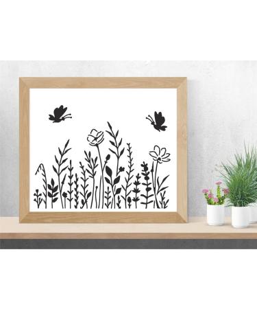 Large Wild Flower Stencils for Painting - Reusable Leaf, Cherry Blossom, Vine Designs - 11X8.3 inches - Ideal for Walls, Furniture, Canvas - Drawing Stencils for Wood & Card - Buy Online on GoSupps.com