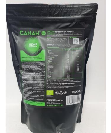 Canah Organic Hemp Protein Powder 1kg Vegan High in Protein Fibre Omega 3 & Omega 6 Amino Acids Vitamins and Minerals Certified Kosher + Free Bonus Recipes Hemp 1 kg (Pack of 1) - Buy Online on GoSupps.com