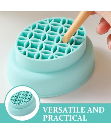 PATKAW Makeup Brush Cleaner Mat Makeup Brush Cleaning Bowl Portable Makeup Brush Cleaning and Scrubbing Tool Silicone Makeup Brush Drying Stand for Women Green - Buy Online on GoSupps.com