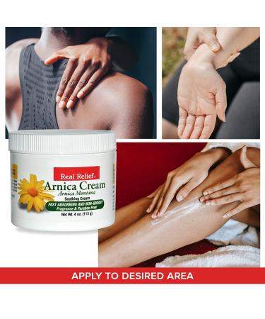 Real Relief Arnica Cream 4 oz - Soothing Pain Relief Cream - Pack of 1 - Buy Online on GoSupps.com