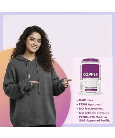 Nutrition Chelated Copper Gluconate - Highly Bioavailable Form - Non-GMO Gluten Free -120 Veg. Capsules - Buy Online on GoSupps.com
