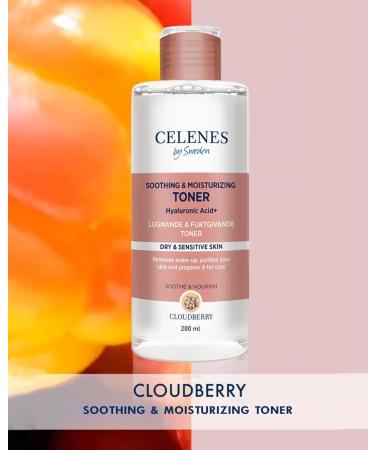 Celenes by Sweden Cloudberry Glycolic Acid Toner 200 mL Hydrating Toner & Vitamin C Niacinamide Toner - Soothing & Brightening Toner - Face Toner for Sensitive Skin & Dry Skin Paraben/Alcohol Free Dry & Sensitive Skin - Buy Online on GoSupps.com
