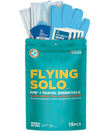 Be Smart Get Prepared Flying Solo PPE & Travel Essentials Kit - 15 Pieces | Compact & Portable for Home Auto Travel & Office - International Shipping Available - Buy Online on GoSupps.com