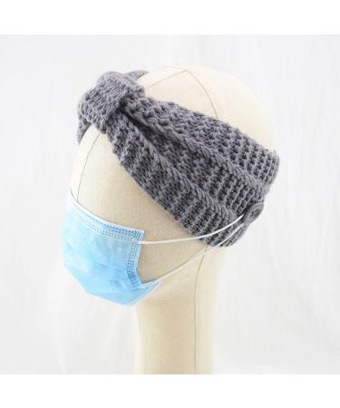 amangul Knitted ide Headband Elastic Knotted Turban ith Button Crochet Hair Bands Ear armer Soft for Head rap for omen(Black) - Buy Online on GoSupps.com
