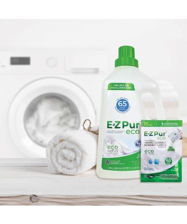 Environmentally Friendly Laundry Detergent Starter Kit 130 Loads - Includes Two 40g Refills Unscented and Empty Jug Add Water to Refills to Make 3.6L Liquid - EZ Pur Eco. - Buy Online on GoSupps.com