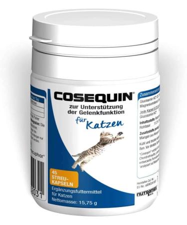 Ecuphar Cosequin Cat | Double Pack | 2 x 45 capsules | Food Supplement for Cats | Support for Joints Cartilage and Tendons | Contains Glucosamine and Chondroitin - Buy Online on GoSupps.com