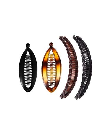 4Pcs Banana Clip Vintage Clincher Combs Banana Combs Fishtail Fish Hair Lady Fish Shape Ponytail for Thick Curly Hair Accessories Fishtail Hair