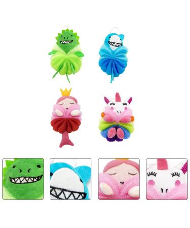 Beaupretty Kids Bath Loofah Sponge Set - Animal Cartoon Bath Balls for Children - Spa Puff Scrubber for Gentle Body Cleanse - Buy Online on GoSupps.com